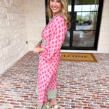 Pink Blooms Midi Dress-500 Midi-ENTRO-July & June Women's Fashion Boutique Located in San Antonio, Texas