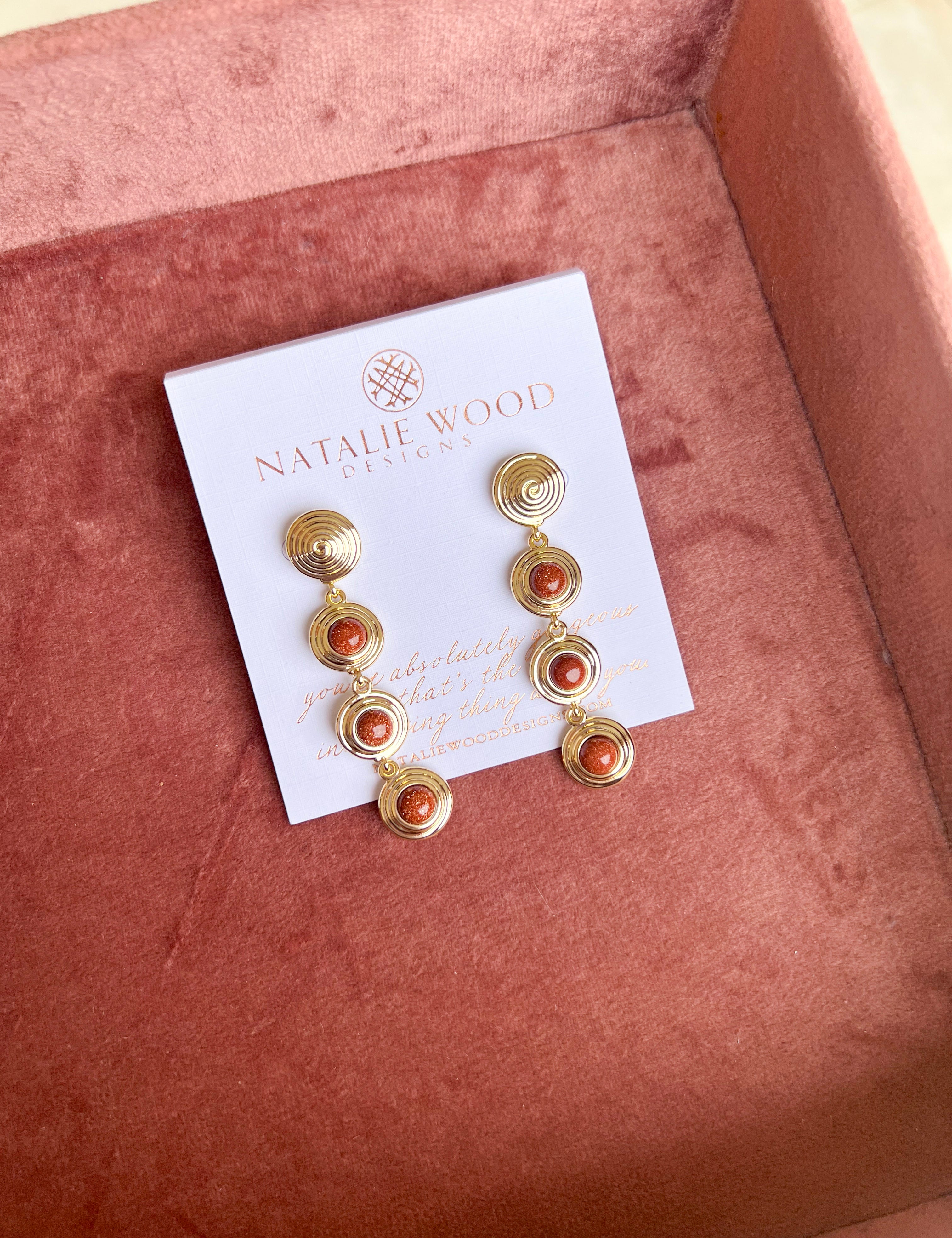 Natalie Wood - Strata Linear Earrings - Sandstone-110 Jewelry & Hair-Natalie Wood-July & June Women's Fashion Boutique Located in San Antonio, Texas