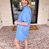 The Polished Mini Dress - Blue-510 Mini-ENTRO-July & June Women's Fashion Boutique Located in San Antonio, Texas