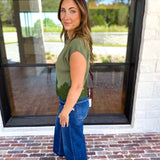 The Timeless Lace Detail Top - Olive-200 Fashion Blouses-ENTRO-July & June Women's Fashion Boutique Located in San Antonio, Texas