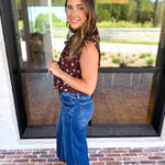 Date Night Polka Dot Top - Brown-200 Fashion Blouses-ENTRO-July & June Women's Fashion Boutique Located in San Antonio, Texas