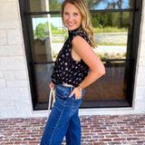 Date Night Polka Dot Top - Black-200 Fashion Blouses-ENTRO-July & June Women's Fashion Boutique Located in San Antonio, Texas