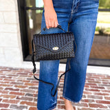 Harper Woven Crossbody Bag - Black-130 ACCESSORIES-Moda Luxe-July & June Women's Fashion Boutique Located in San Antonio, Texas