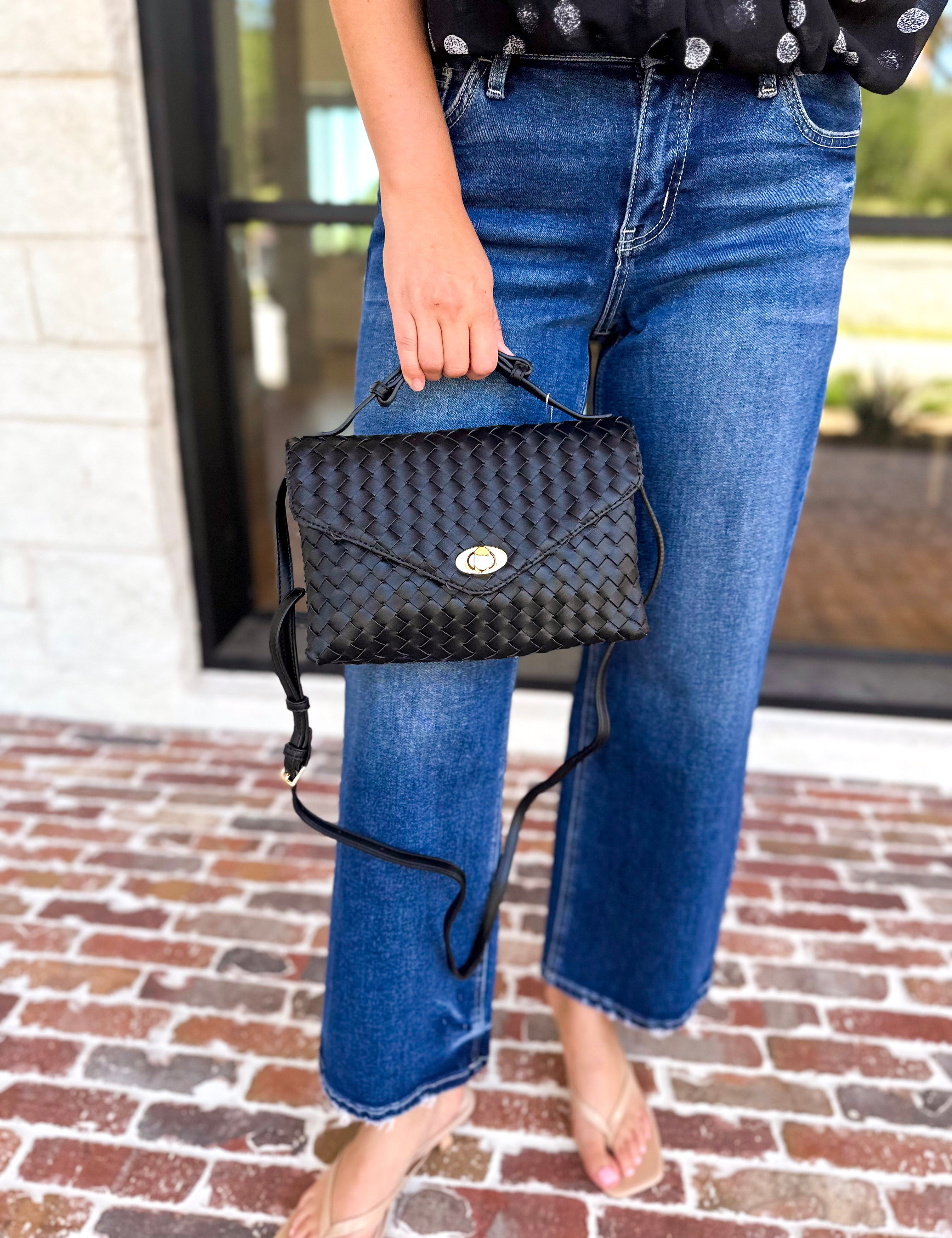 Harper Woven Crossbody Bag - Black-130 ACCESSORIES-Moda Luxe-July & June Women's Fashion Boutique Located in San Antonio, Texas