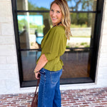 Elevated Chic Top - Martini Olive-200 Fashion Blouses-ENTRO-July & June Women's Fashion Boutique Located in San Antonio, Texas