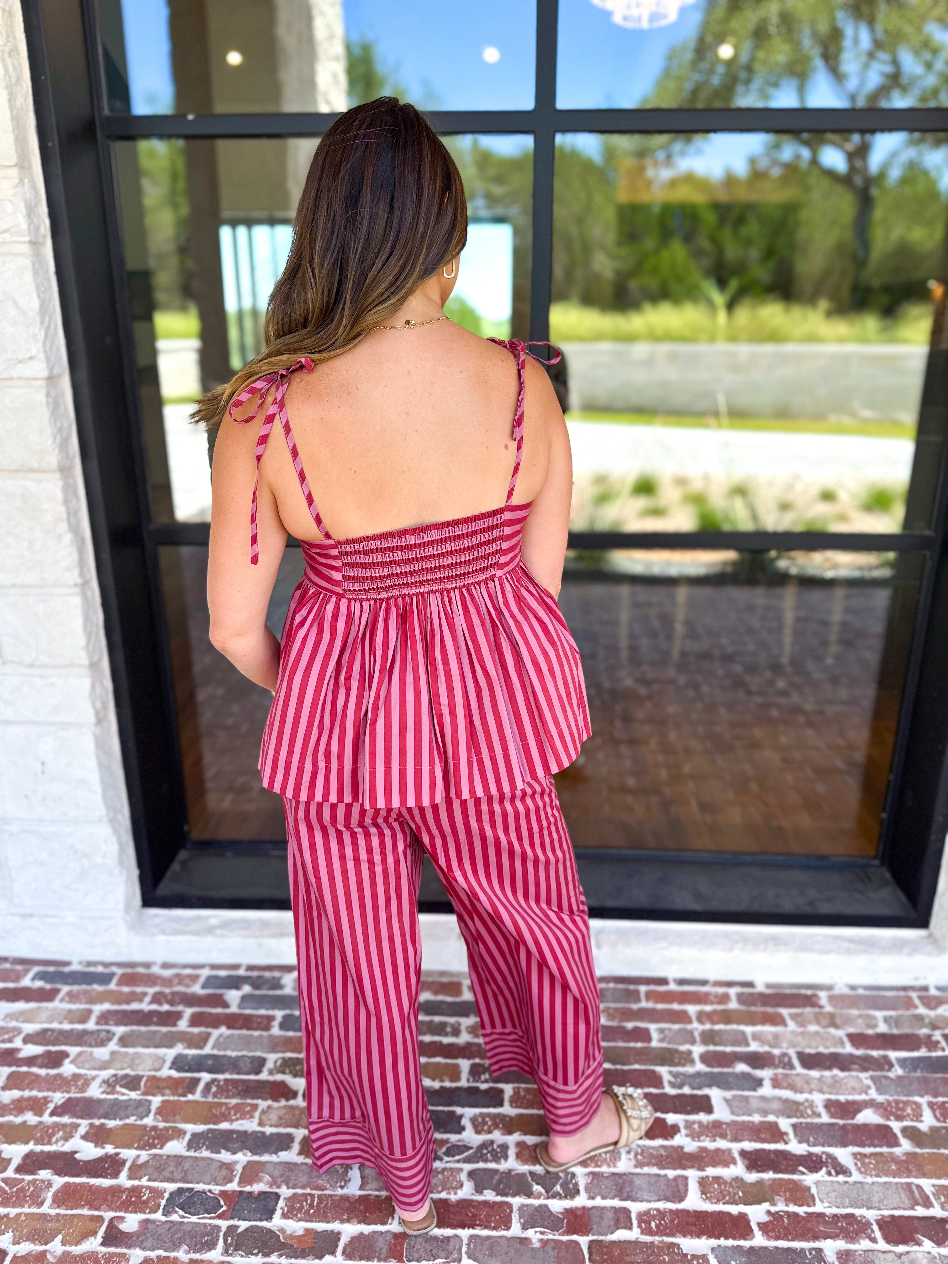Color Pop Stripe Pant & Cami Set-500 Midi-ENTRO-July & June Women's Fashion Boutique Located in San Antonio, Texas