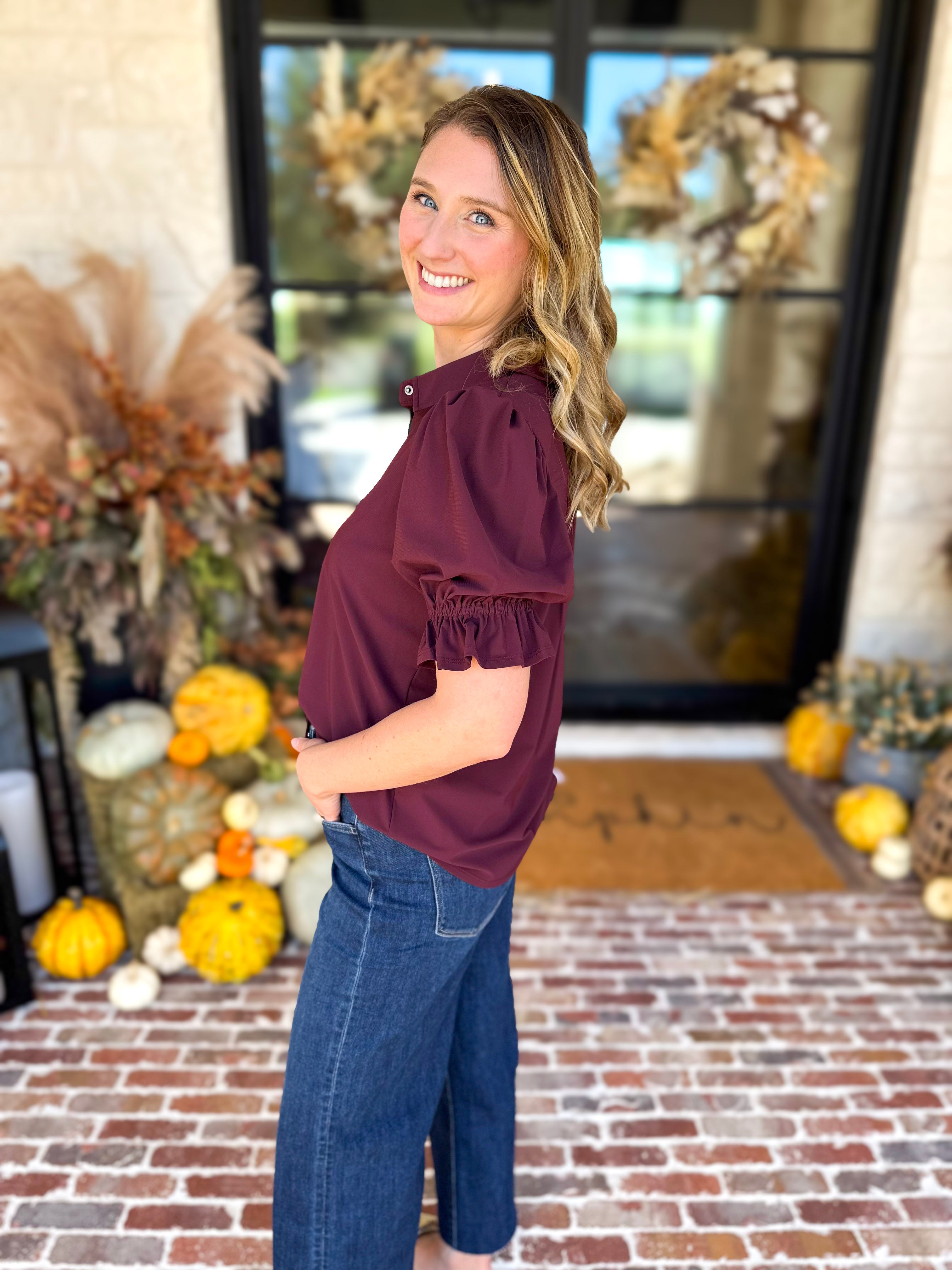 Liverpool - Good Feeling Button Down Top-200 Fashion Blouses-LIVERPOOL JEANS COMPANY-July & June Women's Fashion Boutique Located in San Antonio, Texas