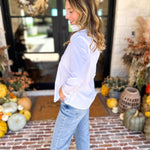 Liverpool - The Classic White Button Down-200 Fashion Blouses-LIVERPOOL JEANS COMPANY-July & June Women's Fashion Boutique Located in San Antonio, Texas