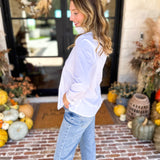 Liverpool - The Classic White Button Down-200 Fashion Blouses-LIVERPOOL JEANS COMPANY-July & June Women's Fashion Boutique Located in San Antonio, Texas