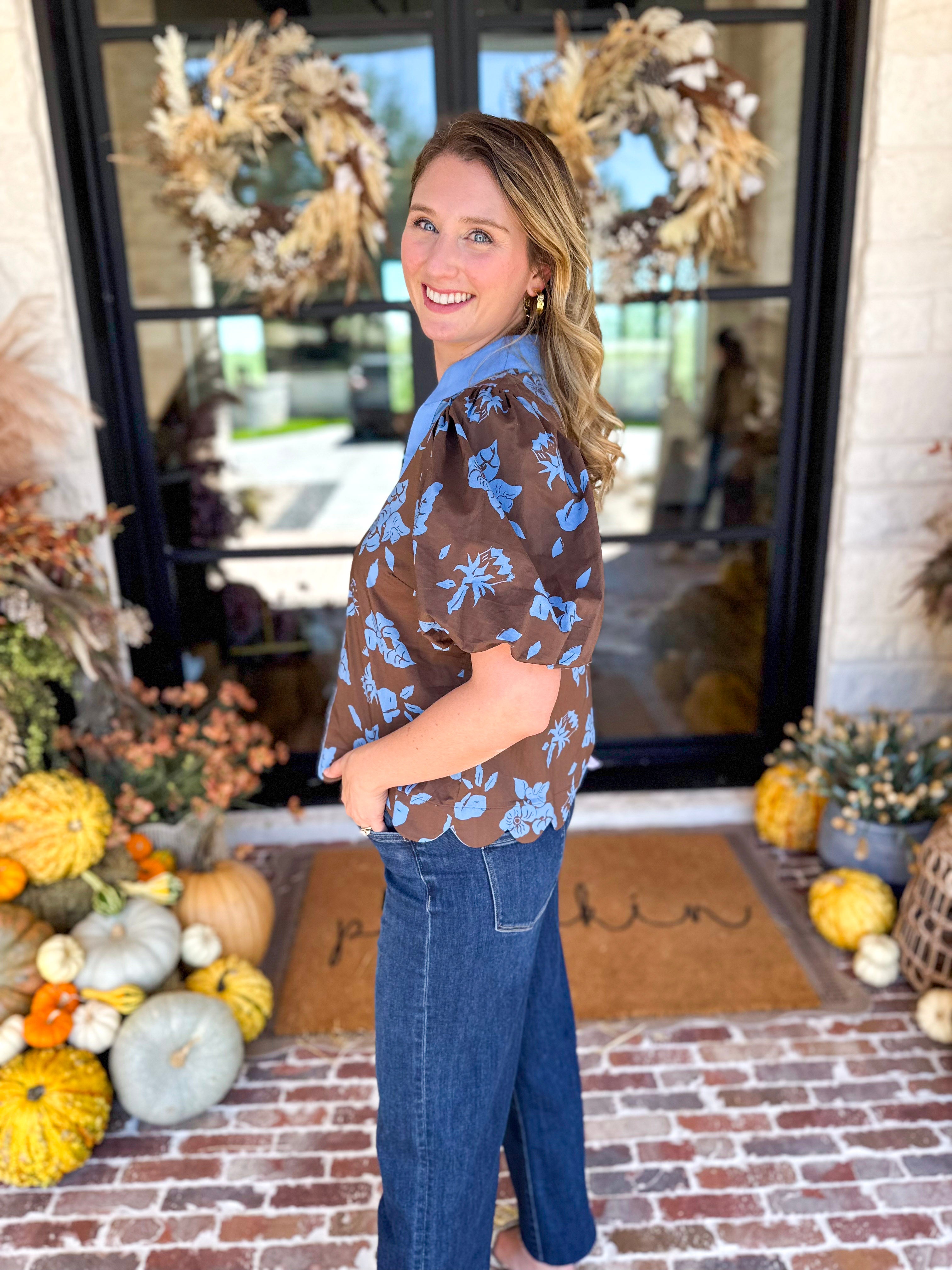 Timeless Blooms Blouse-200 Fashion Blouses-ENTRO-July & June Women's Fashion Boutique Located in San Antonio, Texas