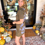 Bold Floral Knit Mini Dress-510 Mini-ENTRO-July & June Women's Fashion Boutique Located in San Antonio, Texas
