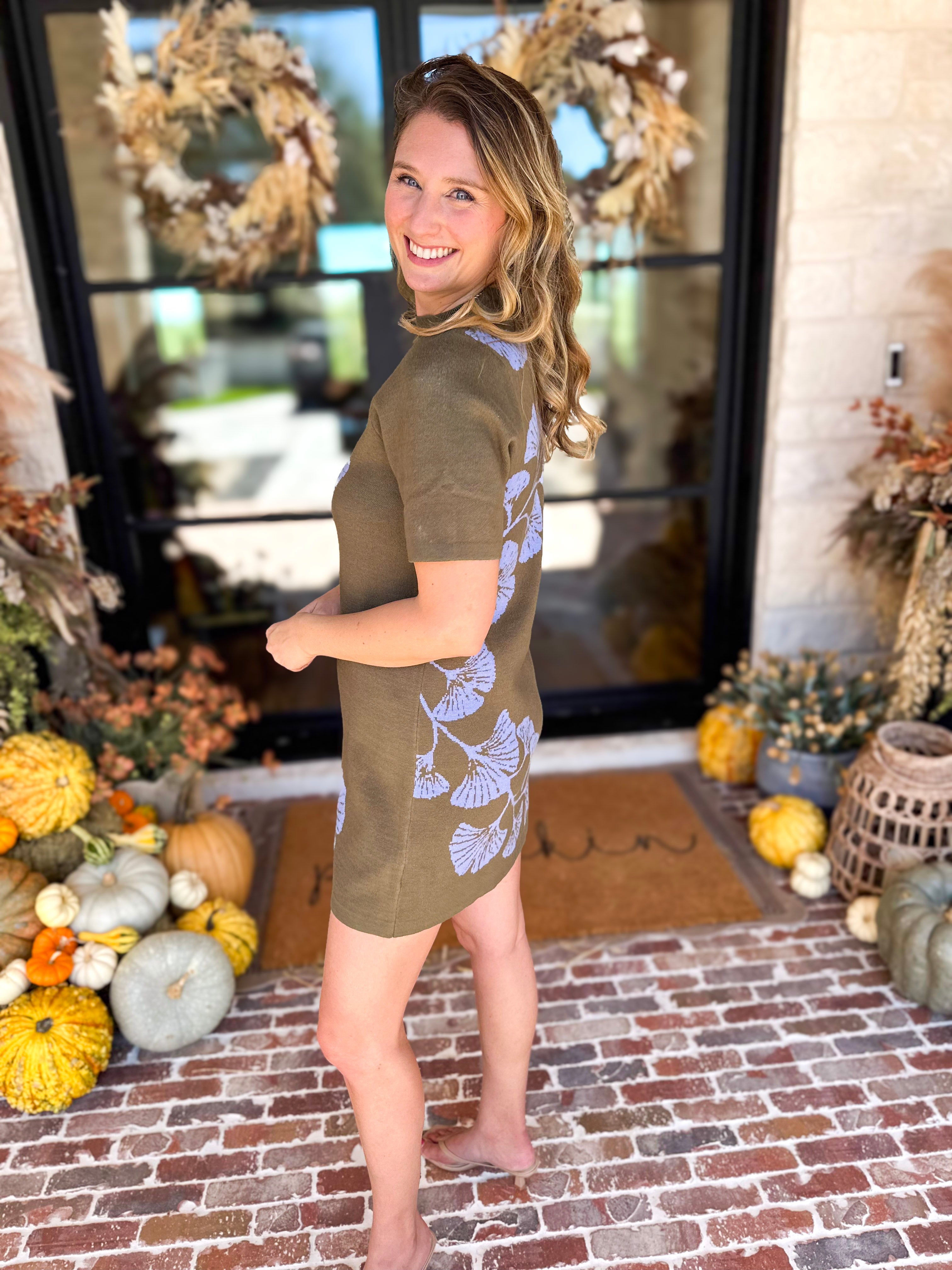 Bold Floral Knit Mini Dress-510 Mini-ENTRO-July & June Women's Fashion Boutique Located in San Antonio, Texas