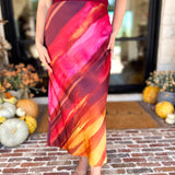 Golden Sunset Satin Midi Skirt-410 Shorts/Skirts-DRESS FORUM-July & June Women's Fashion Boutique Located in San Antonio, Texas