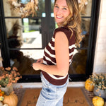 PINK FRIDAY DOORBUSTERS - Half Zip Sweater - Brown - ONLINE - FINAL SALE-PINK FRIDAY DOORBUSTERS-DOUBLE ZERO-July & June Women's Fashion Boutique Located in San Antonio, Texas