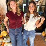 PINK FRIDAY DOORBUSTERS - Short Sleeve Cardigan - Ivory - ONLINE - FINAL SALE-PINK FRIDAY DOORBUSTERS-BLU PEPPER-July & June Women's Fashion Boutique Located in San Antonio, Texas