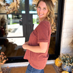 PINK FRIDAY DOORBUSTERS - Ribbed Top - Rust - ONLINE - FINAL SALE-PINK FRIDAY DOORBUSTERS-ENTRO-July & June Women's Fashion Boutique Located in San Antonio, Texas