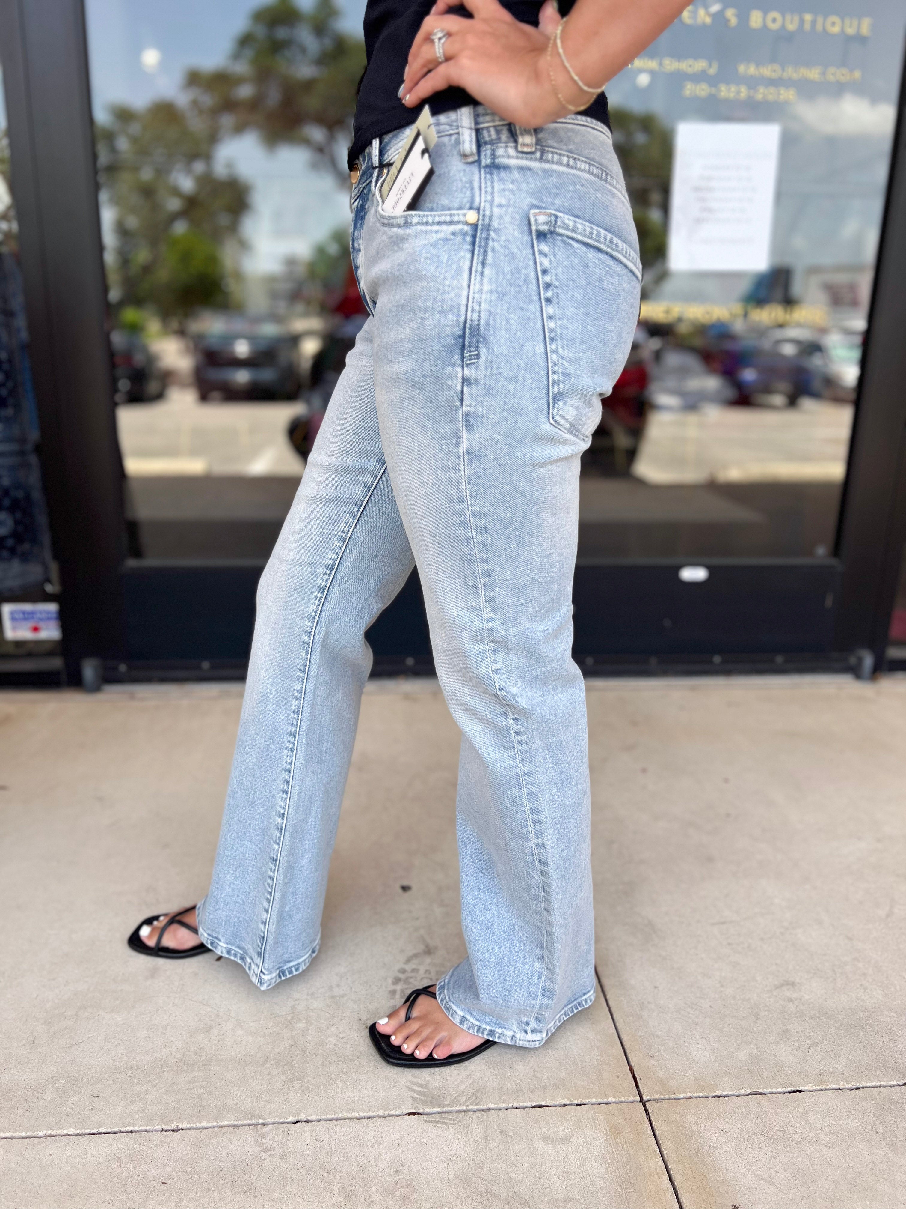 Liverpool- Low Rise Light Wash Flare Jeans-420 Denim-LIVERPOOL JEANS COMPANY-July & June Women's Fashion Boutique Located in San Antonio, Texas