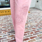 Blush Crochet Denim Pants-400 Pants-ENTRO-July & June Women's Fashion Boutique Located in San Antonio, Texas