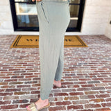 Linen Scalloped Pants - Sage-400 Pants-ALLIE ROSE-July & June Women's Fashion Boutique Located in San Antonio, Texas