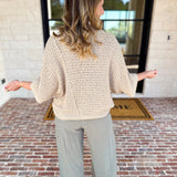 Asymmetrical Knit Sweater Top - Taupe-230 Sweaters/Cardis-RAE MODE-July & June Women's Fashion Boutique Located in San Antonio, Texas