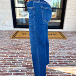 Vervet - Mid Rise Dark Wash Wide Leg Jeans-400 Pants-VEVERT BY FLYING MONKEY-July & June Women's Fashion Boutique Located in San Antonio, Texas