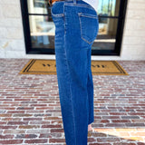 Vervet - Mid Rise Dark Wash Wide Leg Jeans-400 Pants-VEVERT BY FLYING MONKEY-July & June Women's Fashion Boutique Located in San Antonio, Texas