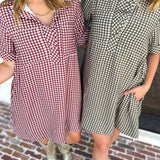 Fall Transition Mini Dress - Red Bean-510 Mini-ENTRO-July & June Women's Fashion Boutique Located in San Antonio, Texas
