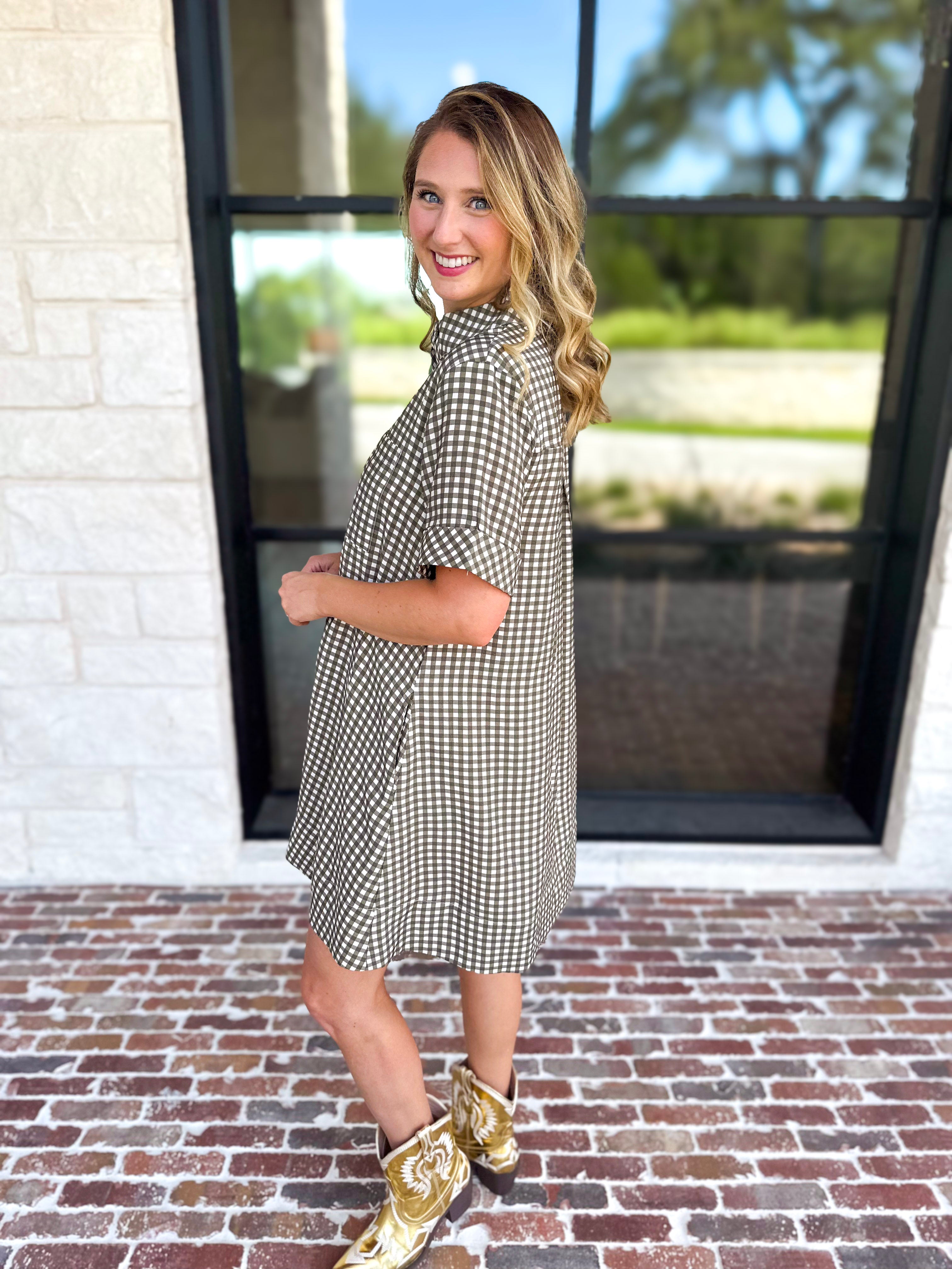 Fall Transition Mini Dress - Olive-510 Mini-ENTRO-July & June Women's Fashion Boutique Located in San Antonio, Texas
