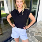 Current Air - Cowl Neck Blouse - Black-200 Fashion Blouses-CURRENT AIR CLOTHING-July & June Women's Fashion Boutique Located in San Antonio, Texas
