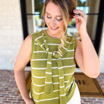 Chartreuse Knit Wrap Tank-230 Sweaters/Cardis-ENTRO-July & June Women's Fashion Boutique Located in San Antonio, Texas
