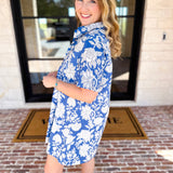 Bold Blue Paisley Mini Dress-510 Mini-FATE-July & June Women's Fashion Boutique Located in San Antonio, Texas