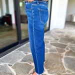 Vervet - High Rise Cropped Dark Wash Straight Leg Jeans-420 Denim-VEVERT BY FLYING MONKEY-July & June Women's Fashion Boutique Located in San Antonio, Texas