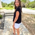 Current Air - Classic Button Down Blouse - Black-200 Fashion Blouses-CURRENT AIR CLOTHING-July & June Women's Fashion Boutique Located in San Antonio, Texas