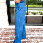 Current Air - Comfy Trouser Denim Pants-400 Pants-CURRENT AIR CLOTHING-July & June Women's Fashion Boutique Located in San Antonio, Texas