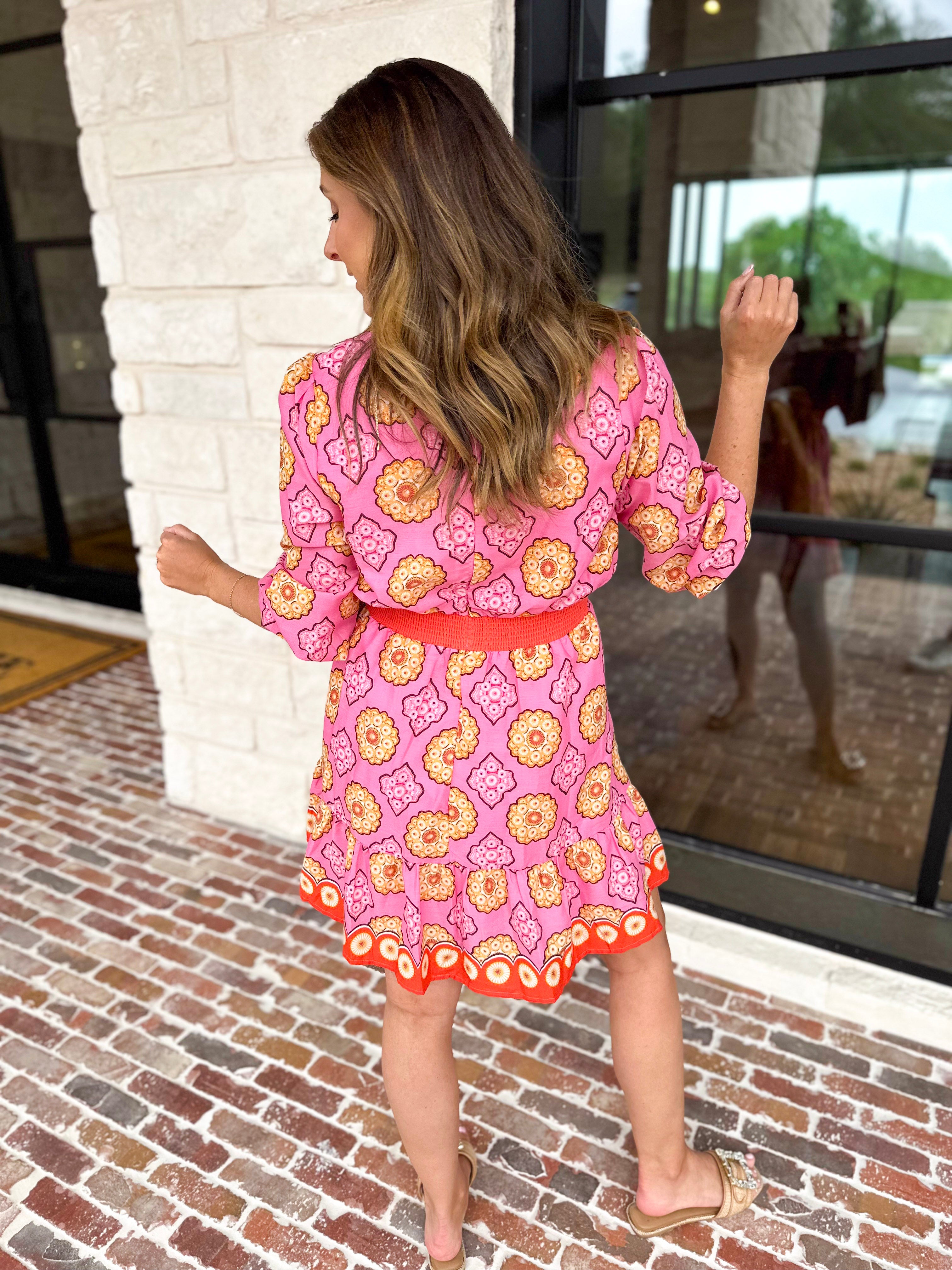 The Retro Pink Mini Dress-510 Mini-FATE-July & June Women's Fashion Boutique Located in San Antonio, Texas