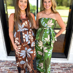 Sunset Floral Set - Brown-500 Midi-ENTRO-July & June Women's Fashion Boutique Located in San Antonio, Texas