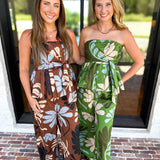 Sunset Floral Set - Brown-500 Midi-ENTRO-July & June Women's Fashion Boutique Located in San Antonio, Texas