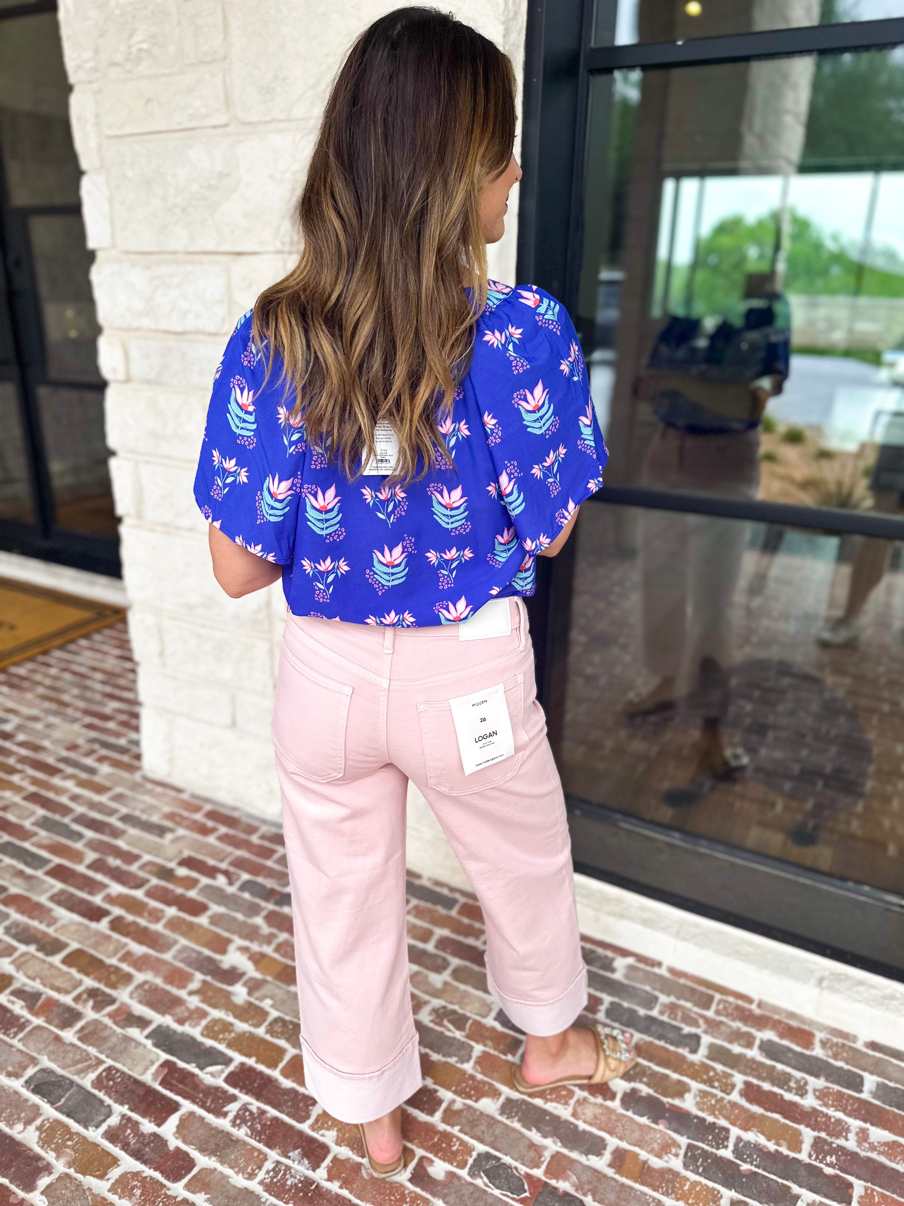 Mary Square - Blue Petal Keepsake Blouse-MARY SQUARE-July & June Women's Fashion Boutique Located in San Antonio, Texas
