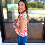 THML - Main Character Satin Blouse-200 Fashion Blouses-THML-July & June Women's Fashion Boutique Located in San Antonio, Texas