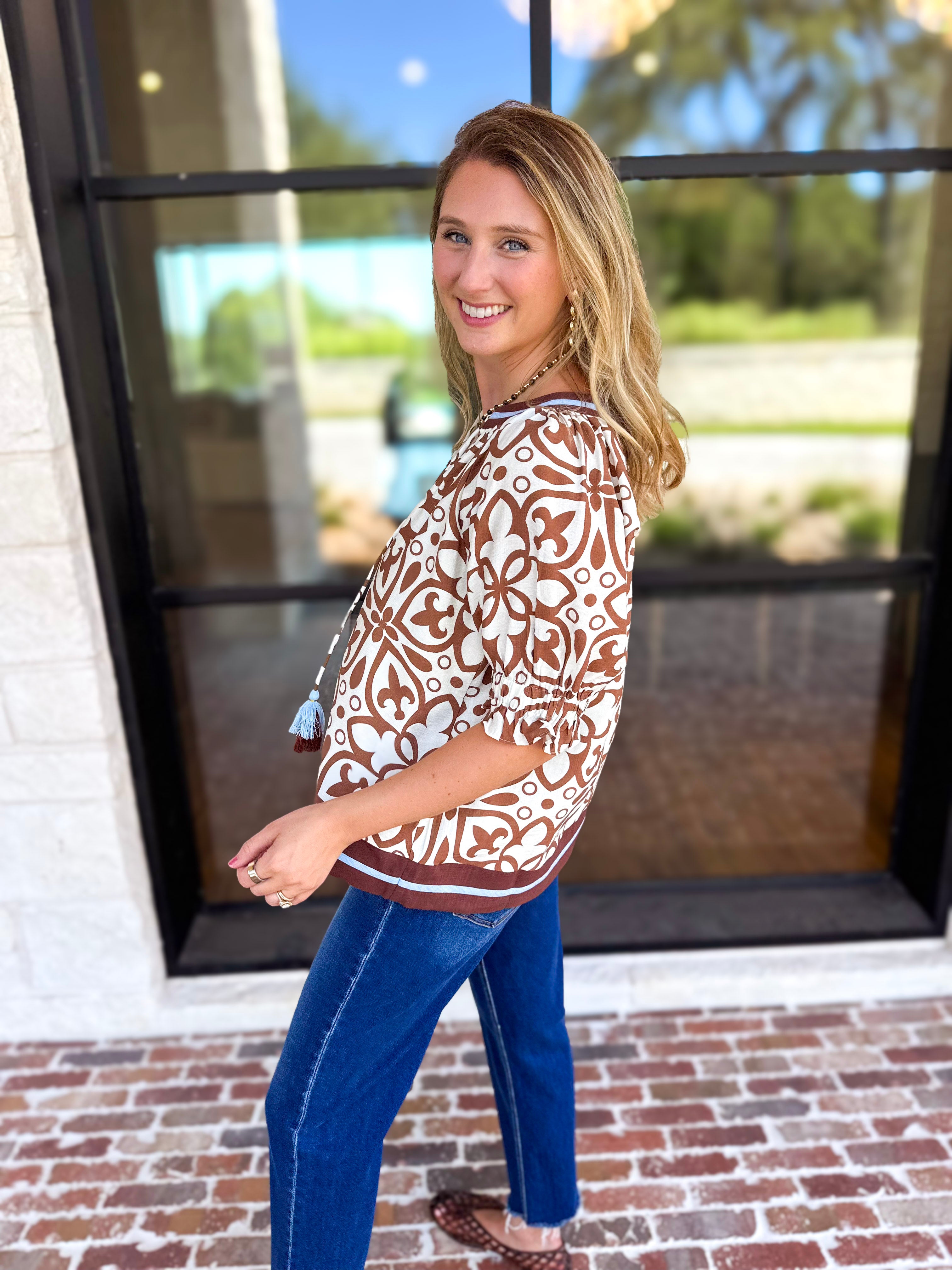 THML - The Hadley Blouse-200 Fashion Blouses-THML-July & June Women's Fashion Boutique Located in San Antonio, Texas