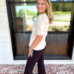 Posh Peplum Knit Blouse - Ivory-230 Sweaters/Cardis-SKIES ARE BLUE-July & June Women's Fashion Boutique Located in San Antonio, Texas