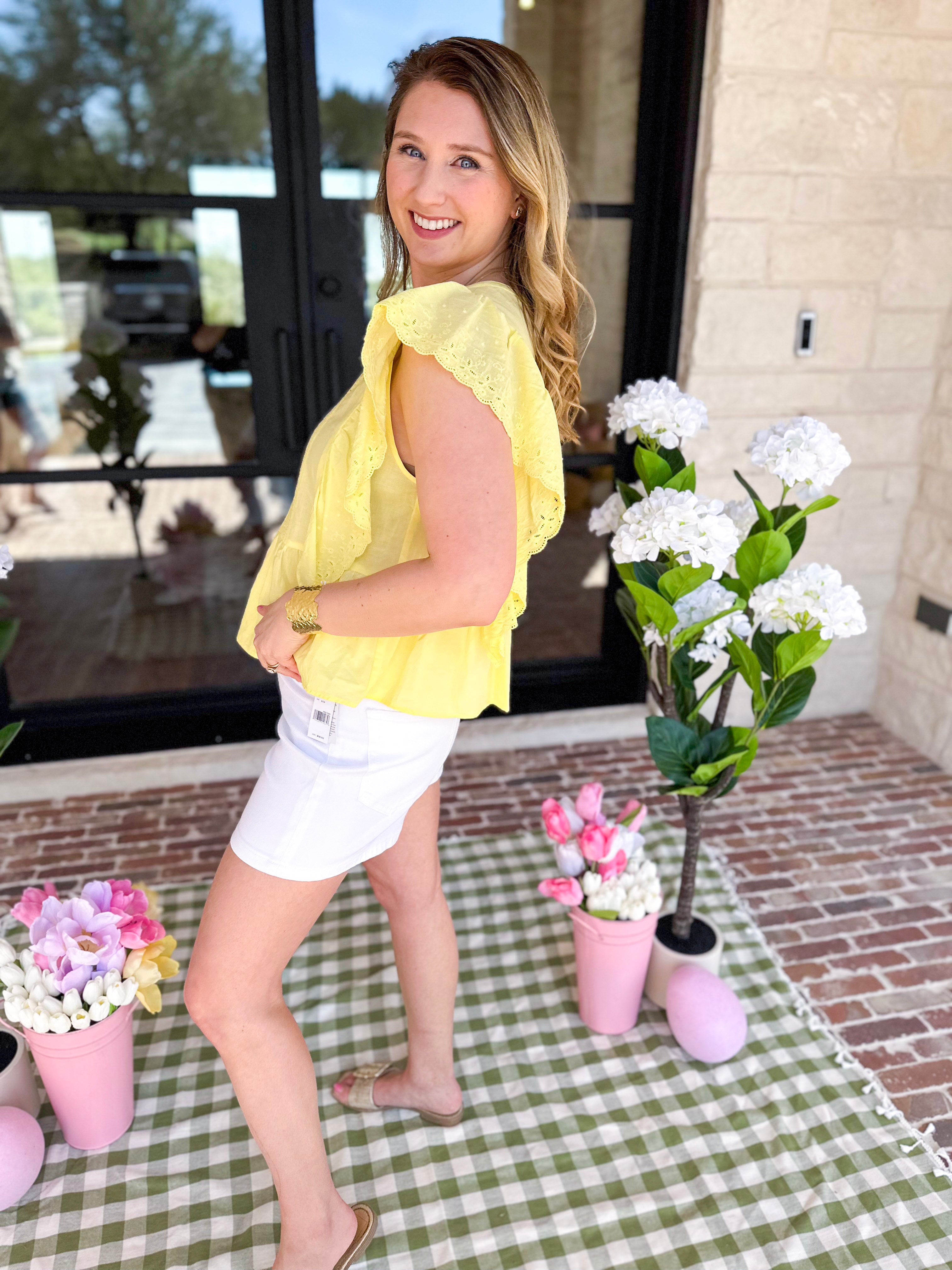 Lemon Drop Blouse-200 Fashion Blouses-IN FEBRUARY-July & June Women's Fashion Boutique Located in San Antonio, Texas