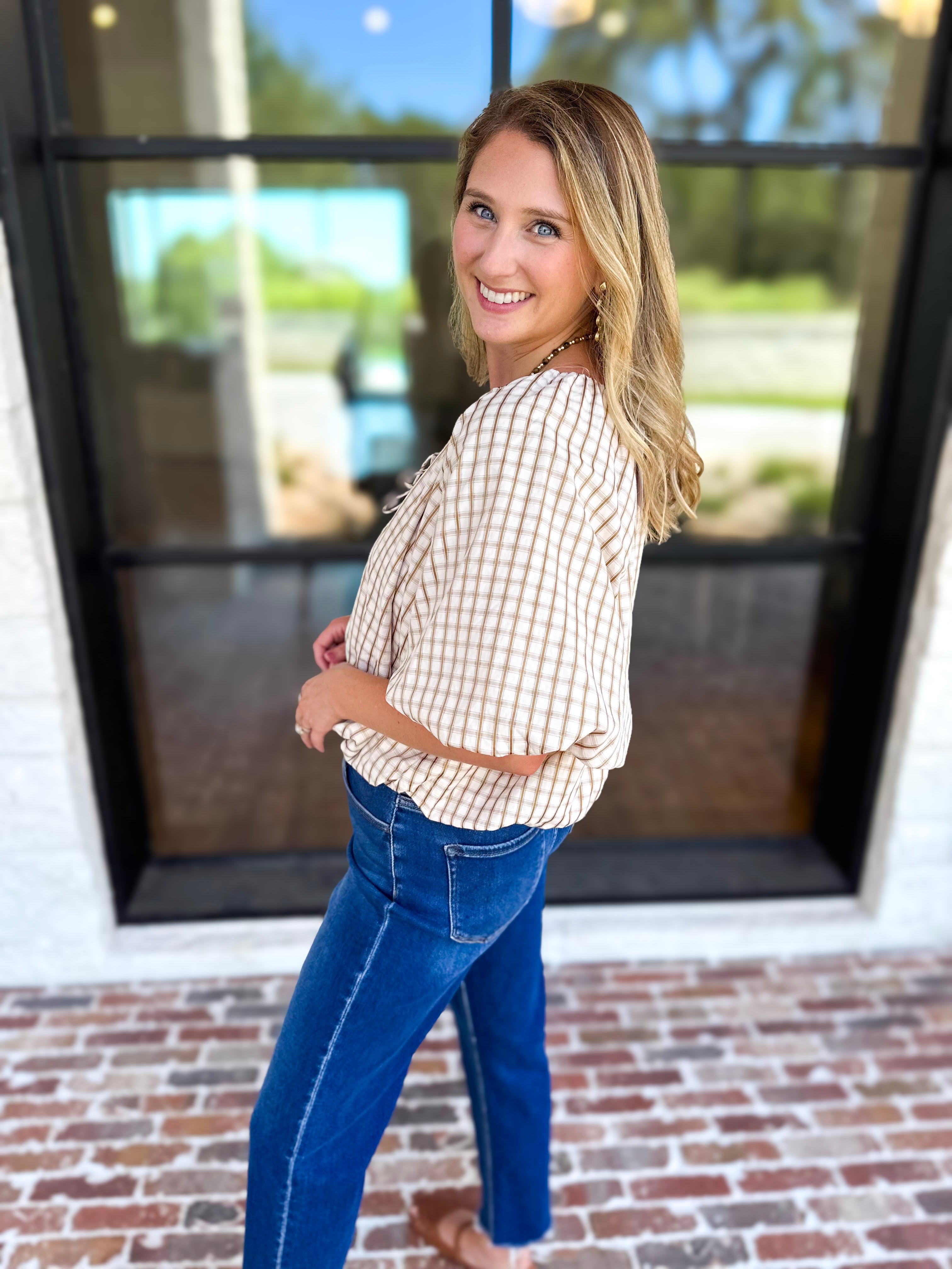 Fall Bubble Blouse-200 Fashion Blouses-ENTRO-July & June Women's Fashion Boutique Located in San Antonio, Texas