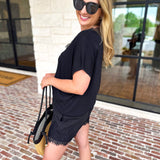 Lace Details Blouse - Black-200 Fashion Blouses-ENTRO-July & June Women's Fashion Boutique Located in San Antonio, Texas