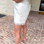 The Modern Lace Shorts - White-410 Shorts/Skirts-ENTRO-July & June Women's Fashion Boutique Located in San Antonio, Texas