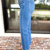 Vervet - Mid Rise Straight Leg Jeans-420 Denim-VEVERT BY FLYING MONKEY-July & June Women's Fashion Boutique Located in San Antonio, Texas