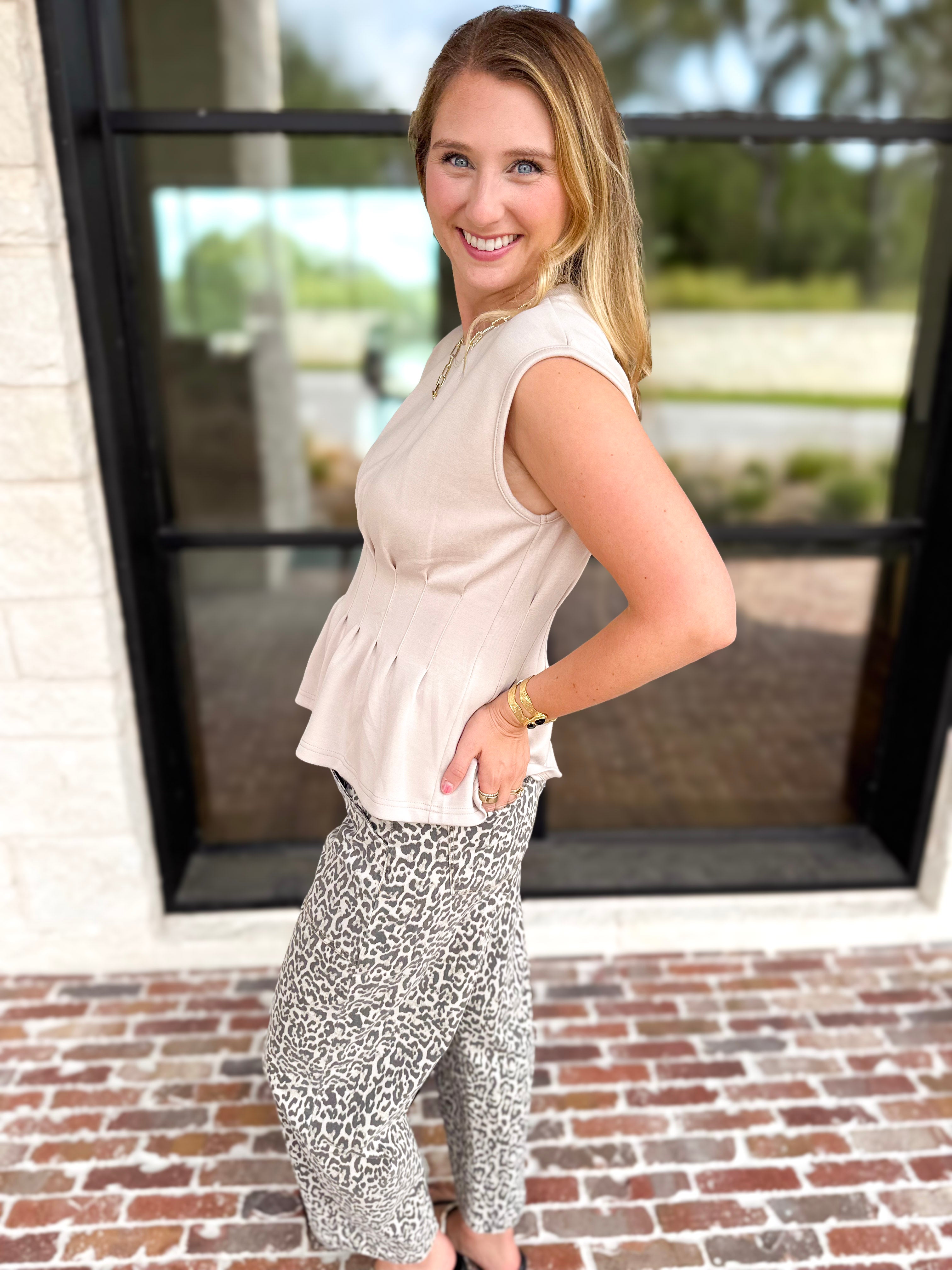 Chic Pin-Tuck Blouse - Buttercream-200 Fashion Blouses-ENTRO-July & June Women's Fashion Boutique Located in San Antonio, Texas