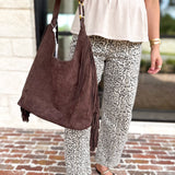 Janis Fringe Hobo Bag - Chocolate-130 ACCESSORIES-SHIRALEAH-July & June Women's Fashion Boutique Located in San Antonio, Texas