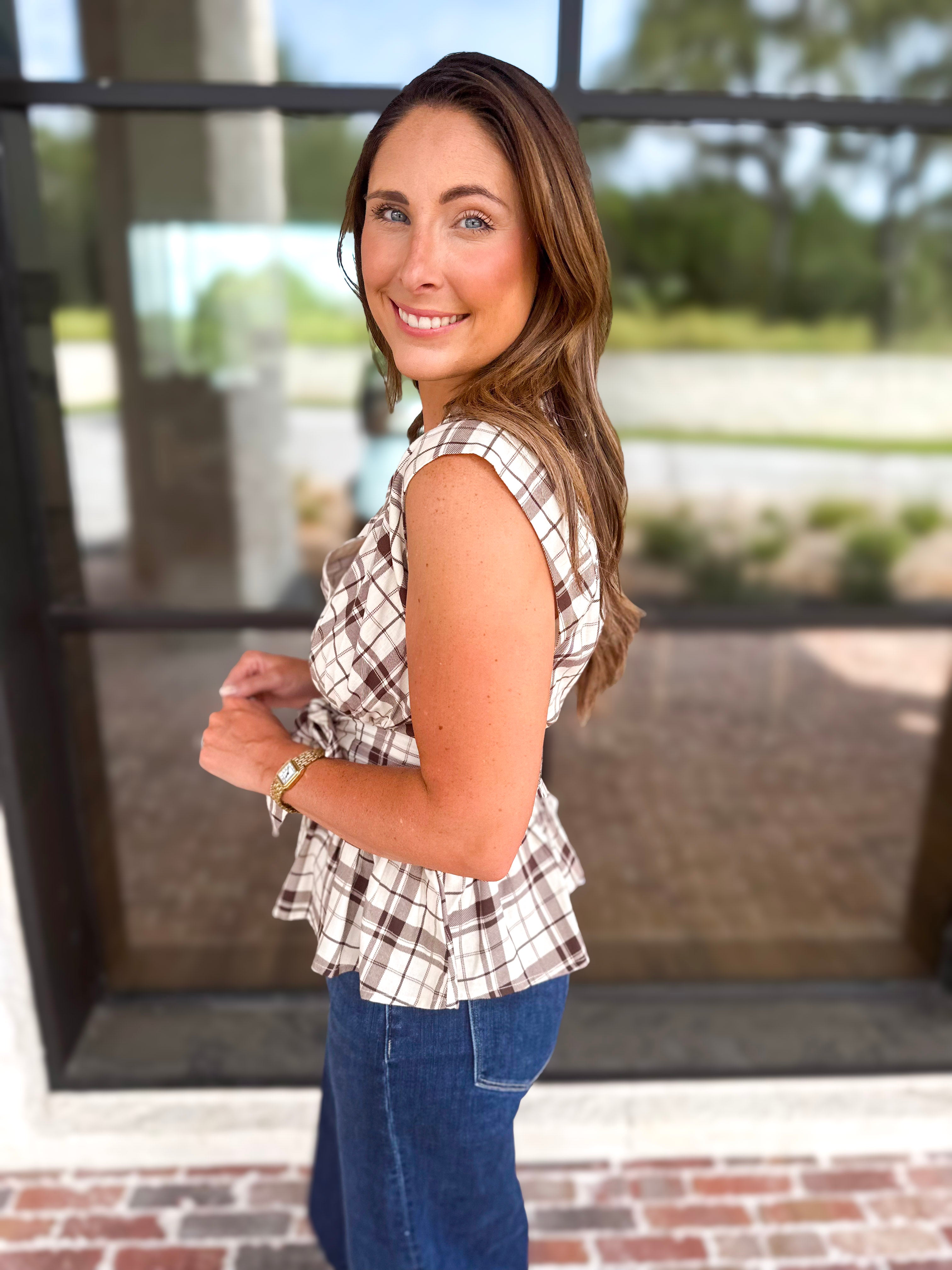 The Remi Cinched Blouse - Ecru-200 Fashion Blouses-ENTRO-July & June Women's Fashion Boutique Located in San Antonio, Texas