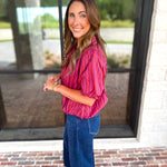 Coffee Date Blouse - Plum-200 Fashion Blouses-ENTRO-July & June Women's Fashion Boutique Located in San Antonio, Texas